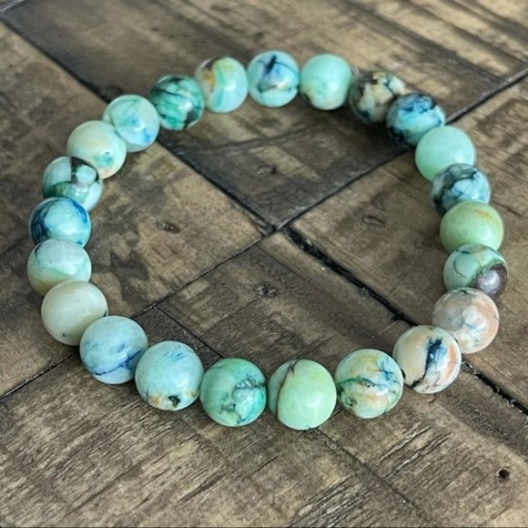 8mm Chrysocolla Stretch Bracelet - Picture 4 of 4